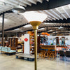 Mid Century Brass & Glass Floor Lamp By Koch & Lowy