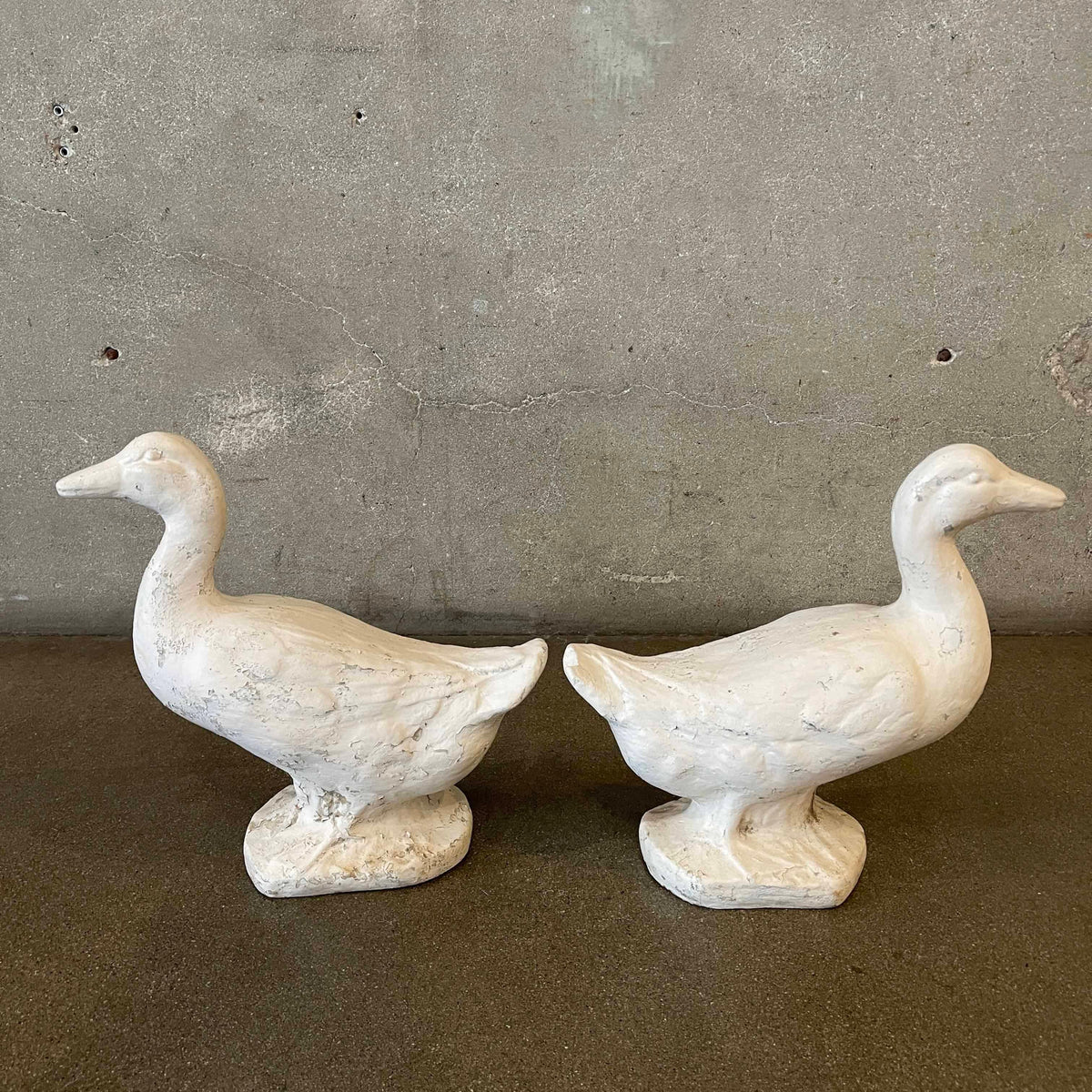 Pair of Cement Ducks