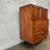 American of Martinsville Walnut Five Drawer Tall Boy