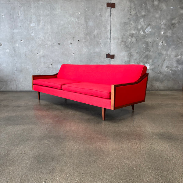 Mid Century Modern Sofa With Walnut Frame