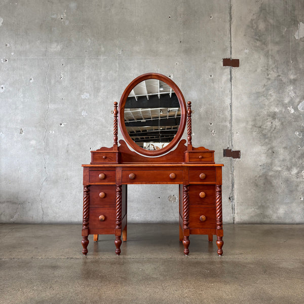 Traditional Vintage Cherry Wood Vanity / Desk By Willett