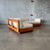 1970's Oak Modular Sectional Sofa By Lou Hodges