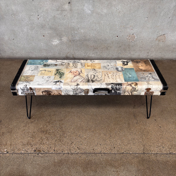 1960s Guitar Case Decoupage Art Coffee Table