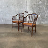 Pair of Vintage Faux Bamboo & Cane Lounge Chairs