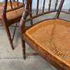 Pair of Vintage Faux Bamboo & Cane Lounge Chairs