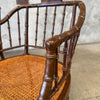 Pair of Vintage Faux Bamboo & Cane Lounge Chairs