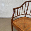 Pair of Vintage Faux Bamboo & Cane Lounge Chairs