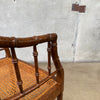 Pair of Vintage Faux Bamboo & Cane Lounge Chairs