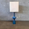 Mid Century Patinaed Lamp With Original Shade