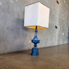 Mid Century Patinaed Lamp With Original Shade