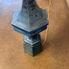 Mid Century Patinaed Lamp With Original Shade