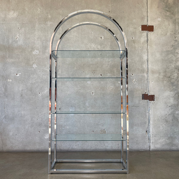 Mid Century Modern Chrome / Glass Etagere