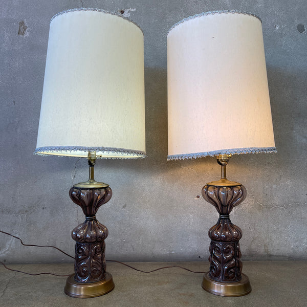 Pair of Mid Century Glass Lamps