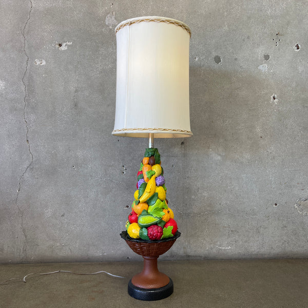 Mid Century Fruits Ceramic Lamp By Marbro