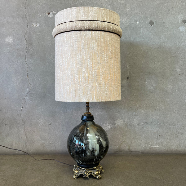 Mid Century Ceramic Lamp with Brass Base