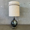 Mid Century Ceramic Lamp with Brass Base