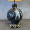 Mid Century Ceramic Lamp with Brass Base