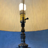 Mid Century Ceramic Lamp with Brass Base