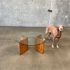 Vintage Oak Coffee Table With Glass