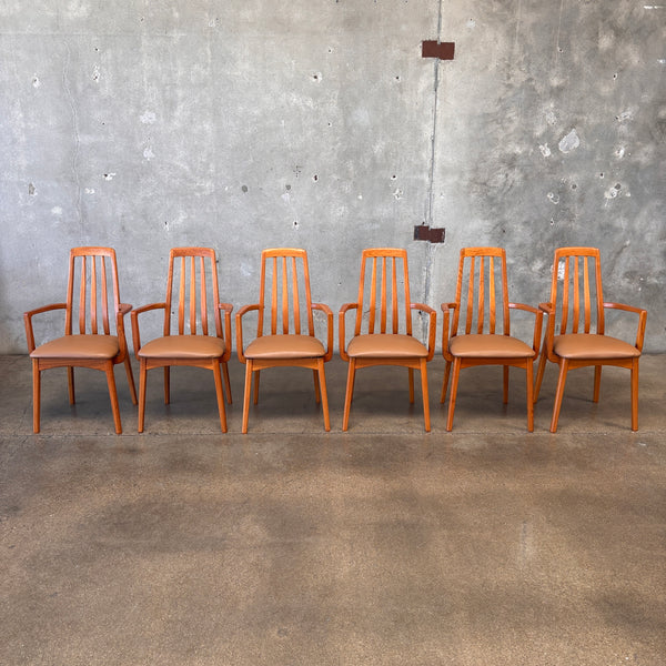 Set of Six Vintage Danish Teak Arm Chairs