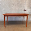 Mid Century Modern Teak Hidden Leaf Dining Table Style Of Svend Age Madsen