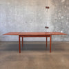 Mid Century Modern Teak Hidden Leaf Dining Table Style Of Svend Age Madsen