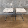 Pair of Chrome & Marble Side Tables