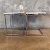 Pair of Chrome & Marble Side Tables