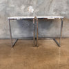 Pair of Chrome & Marble Side Tables