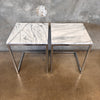 Pair of Chrome & Marble Side Tables