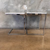 Pair of Chrome & Marble Side Tables