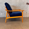 Mid Century Style Blue Velvet Chair