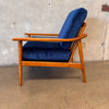 Mid Century Style Blue Velvet Chair