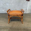 Vintage Leather & Bamboo Stool