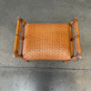 Vintage Leather & Bamboo Stool