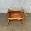 Vintage Leather & Bamboo Stool