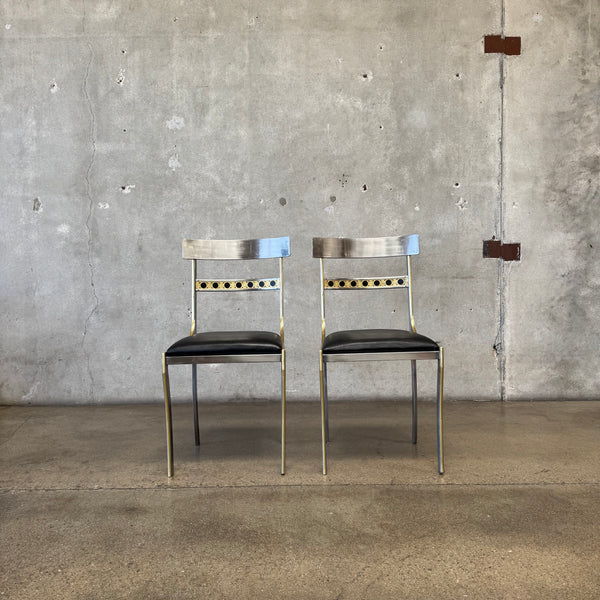 Pair of Alberto Orlandi Steel Chairs - Italy c. 1980