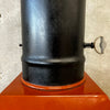 Vintage Mid Century Modern Orange Porcelain Enamel Square Body Fireplace