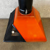 Vintage Mid Century Modern Orange Porcelain Enamel Square Body Fireplace