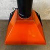 Vintage Mid Century Modern Orange Porcelain Enamel Square Body Fireplace