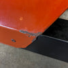 Vintage Mid Century Modern Orange Porcelain Enamel Square Body Fireplace