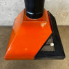 Vintage Mid Century Modern Orange Porcelain Enamel Square Body Fireplace