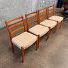 Set of Four Vintage Danish Teak Dining Chairs