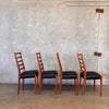 Set of Four Mid Century Modern Reupholstered Teak Chairs Made in Sweden