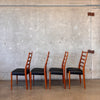 Set of Four Mid Century Modern Reupholstered Teak Chairs Made in Sweden