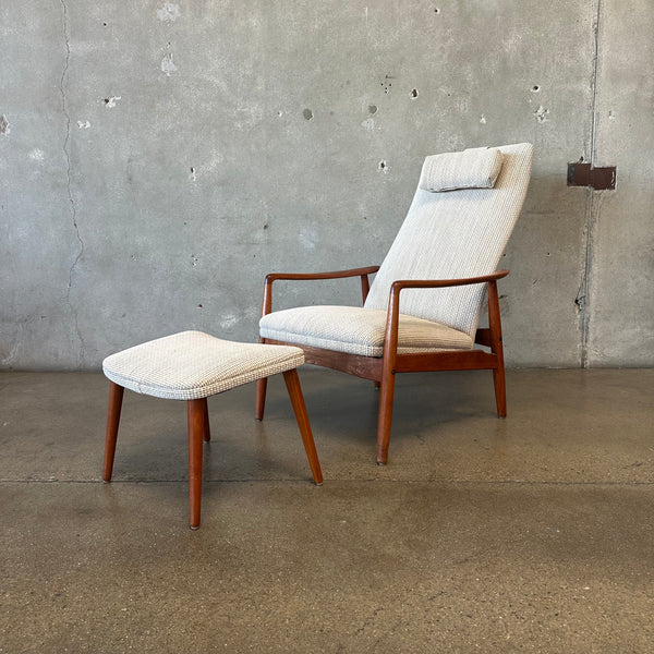 1960's Teak Lounge Chair & Ottoman by Soren Ladefoged for Mobler