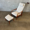 1960's Teak Lounge Chair & Ottoman by Soren Ladefoged for Mobler