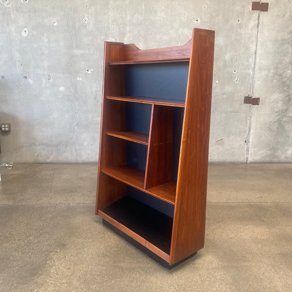 Mid Century Modern Walnut Pyramid Bookcase