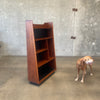 Mid Century Modern Walnut Pyramid Bookcase