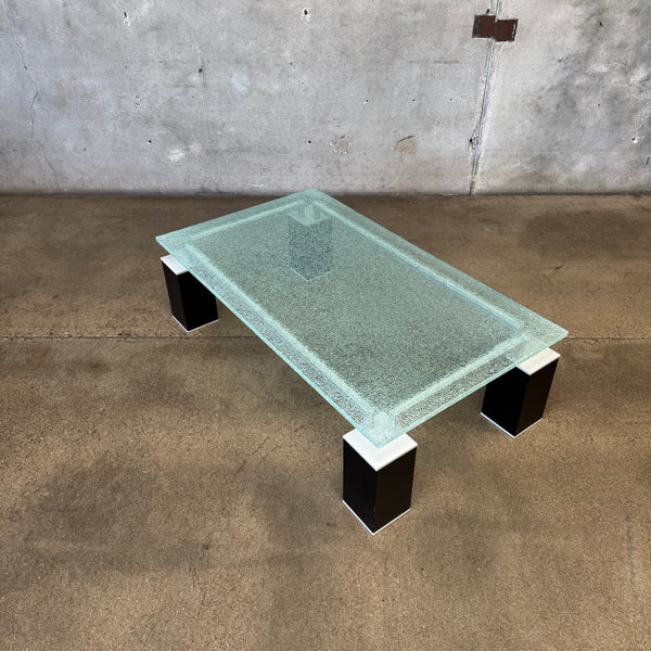 Post Modern Crackle Glass Table